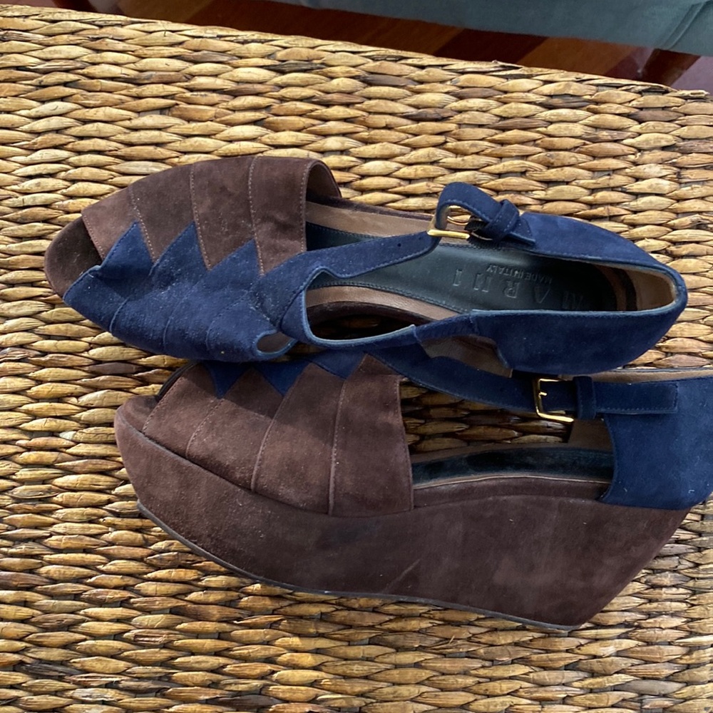 Beautiful Marni Italian Leather Platform Sandals Size 10